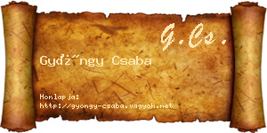 Gyöngy Csaba névjegykártya